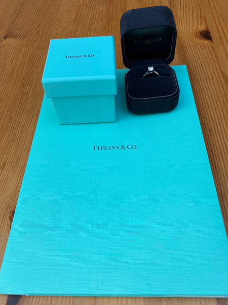 Tiffany & Co. 0.54ct F/VS1 Lucida Diamond Solitaire Engagement Ring Box/Cert/Val