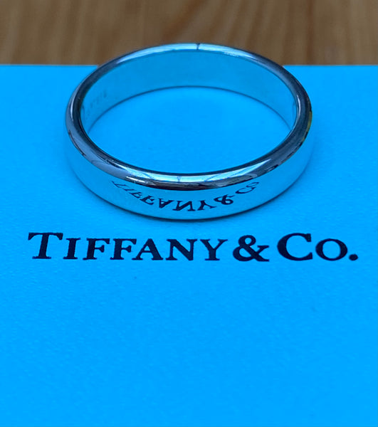 Tiffany & Co. 4.5mm Platinum Band PT950 8.93gms Size 8