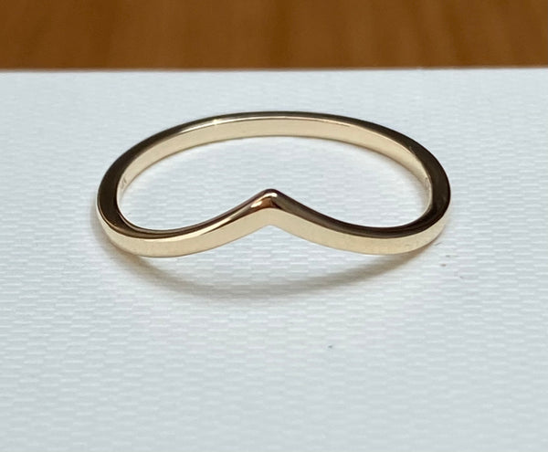 14ct Solid Gold Smooth V Ring Size 6 1.2mm Wide Stacking Ring by CTJ