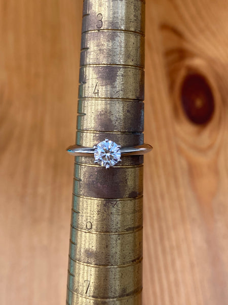 Tiffany & Co. 0.51 I/VS2 Diamond 6 Prong Engagement Ring Platinum Cert/Val/Boxes