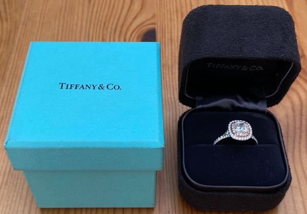 Tiffany & Co. 1.31tcw G/VVS2 Pink Diamond Soleste Engagement Ring Cert/Boxes
