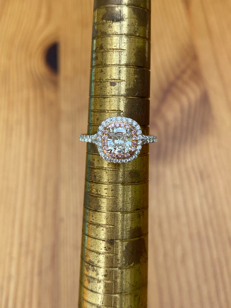 Tiffany & Co. 1.31tcw G/VVS2 Pink Diamond Soleste Engagement Ring Cert/Boxes