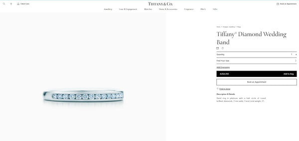 Tiffany & Co. 0.17tcw Diamond and Platinum Half Eternity Wedding/Anni Ring $4350