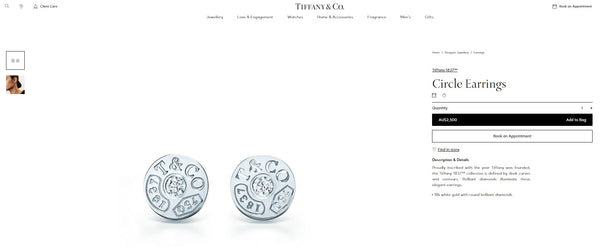 Tiffany & Co. Diamond and 18ct White Gold 1837 Stud Earrings