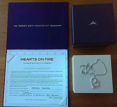 Hearts on Fire Diamond Ideal Cut Amorous Heart Pendant 18ct White Gold