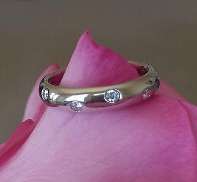 Tiffany & Co Etoile Platinum Diamond Band 0.22ct Size 6.5 RRP $3550