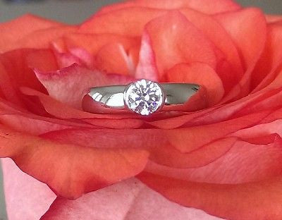 Tiffany & Co 0.43ct E/VVS1 Etoile Solitaire Diamond Engagement Ring