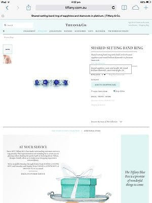 Tiffany & Co 0.64tcw Sapphire & Diamond Shared Prong Half Eternity Band $6850