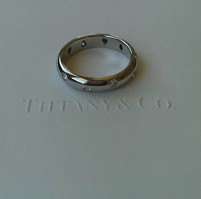 Tiffany & Co Etoile Platinum Diamond Band 0.22ct Size 6.5 RRP $3550