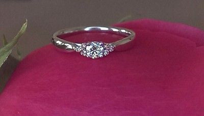 Tiffany & Co Harmony Fancy Pink Diamond Side Stone Engagement Ring RRP $4800