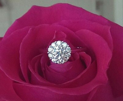 Hearts on Fire 0.91tcw Beloved Ideal Cut Diamond Halo Engagement Ring