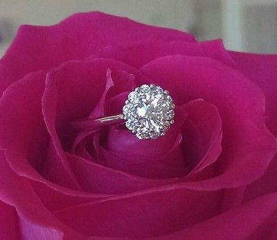 Hearts on Fire 0.91tcw Beloved Ideal Cut Diamond Halo Engagement Ring