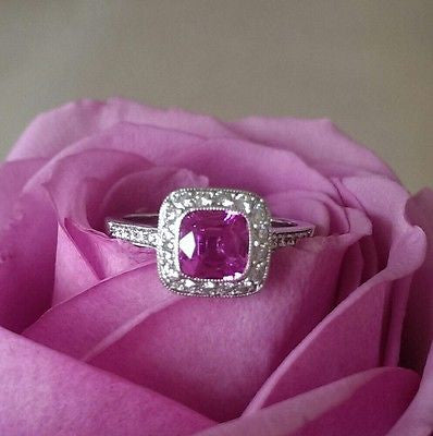 Tiffany & Co 1.21ct Pink Sapphire & Diamond Legacy Engagement/Anniversary ring