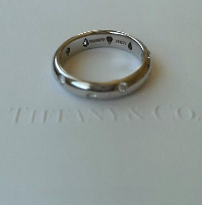 Tiffany & Co Etoile Platinum Diamond Band 0.22ct Size 6.5 RRP $3550