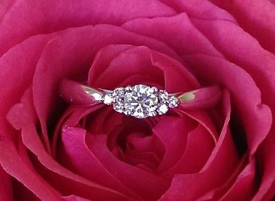 Tiffany & Co Harmony Fancy Pink Diamond Side Stone Engagement Ring RRP $4800