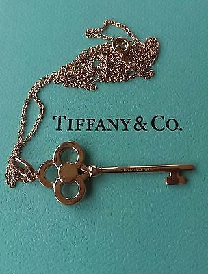 Tiffany & Co Diamond and 18ct Rose Gold Crown Key Pendant 16" Chain RRP $3650