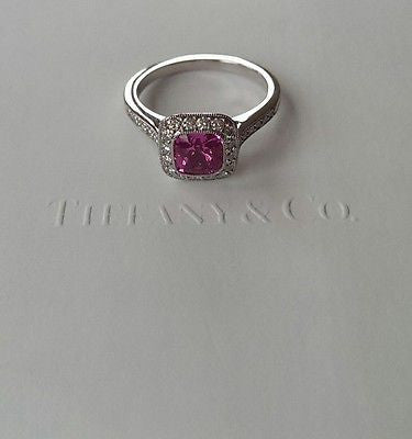 Tiffany & Co 1.21ct Pink Sapphire & Diamond Legacy Engagement/Anniversary ring