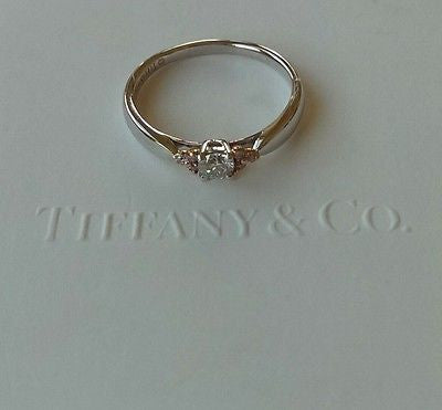 Tiffany & Co Harmony Fancy Pink Diamond Side Stone Engagement Ring RRP $4800