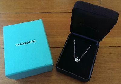 Tiffany & Co 0.25tcw Diamond Enchant Flower Pendant 16 inch Platinum Chain