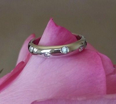 Tiffany & Co Etoile Platinum Diamond Band 0.22ct Size 6.5 RRP $3550