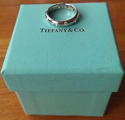 Tiffany & Co Etoile Platinum Diamond Band 0.22ct Size 6.5 RRP $3550