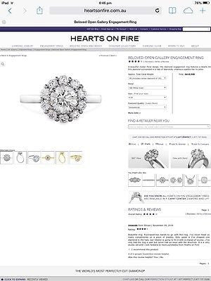 Hearts on Fire 0.91tcw Beloved Ideal Cut Diamond Halo Engagement Ring