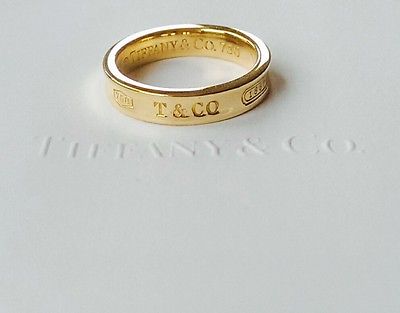 Tiffany & Co 1837 18ct Yellow Gold Ring Size 5.5 RRP $1550 with Receipt