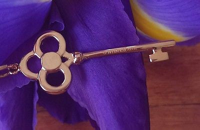 Tiffany & Co Diamond and 18ct Rose Gold Crown Key Pendant 16" Chain RRP $3650