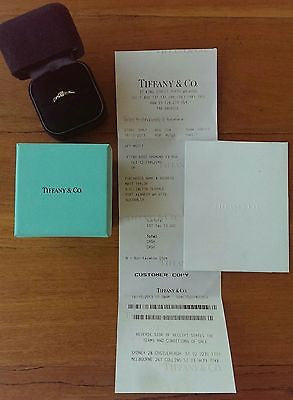Tiffany & Co Harmony Fancy Pink Diamond Side Stone Engagement Ring RRP $4800