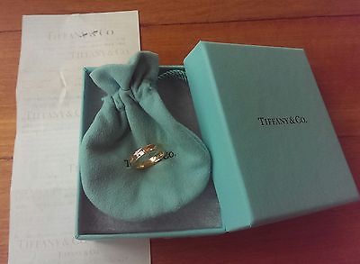 Tiffany & Co 1837 18ct Yellow Gold Ring Size 5.5 RRP $1550 with Receipt