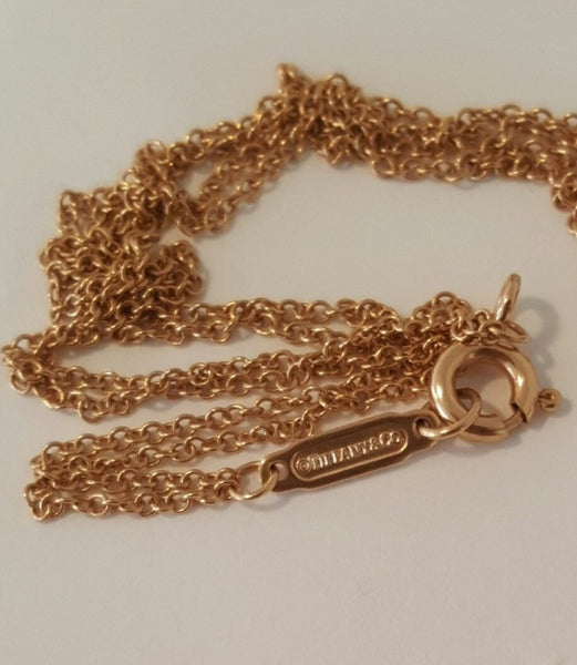 Tiffany & Co 18ct Rose Gold Tiffany Infinity Pendant/Necklace 16" Chain