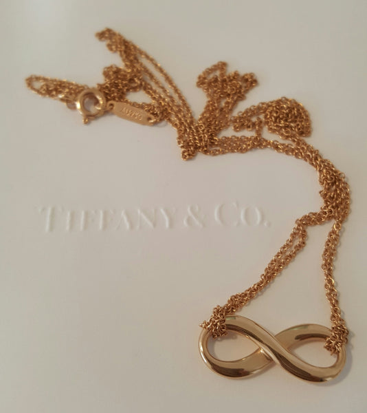 Tiffany & Co 18ct Rose Gold Tiffany Infinity Pendant/Necklace 16" Chain