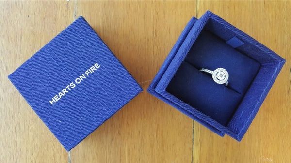 Hearts on Fire Limited Edition 0.95tcw Diamond Halo Engagement Ring 18ct Gold