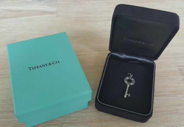 Tiffany & Co. 18ct White Gold and Diamond Atlas Pierced Key Pendant