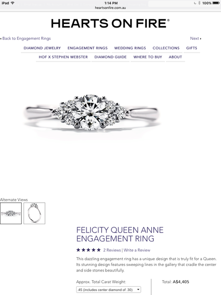 Pre Loved Hearts on Fire Diamond Engagement Ring