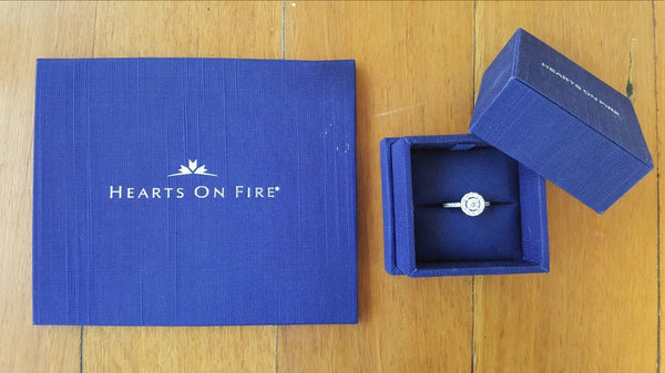 Hearts on Fire Limited Edition 0.95tcw Diamond Halo Engagement Ring 18ct Gold