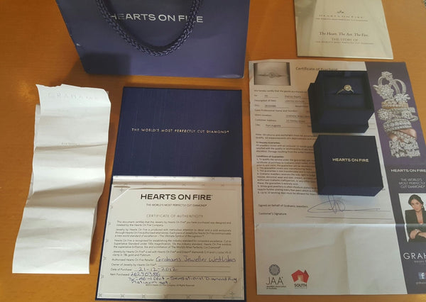 Hearts on Fire 0.96tcw Transcend Round Diamond Halo Engagement Ring RRP $11085