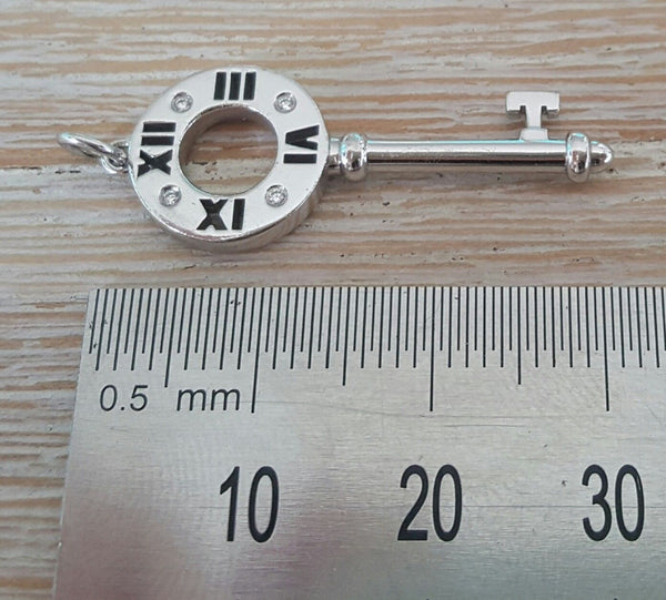 Tiffany & Co. 18ct White Gold and Diamond Atlas Pierced Key Pendant