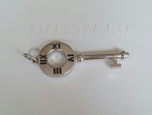 Tiffany & Co. 18ct White Gold and Diamond Atlas Pierced Key Pendant