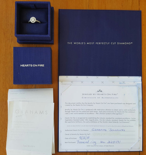 Hearts on Fire Limited Edition 0.95tcw Diamond Halo Engagement Ring 18ct Gold