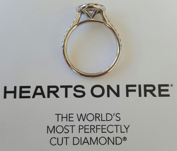 Hearts on Fire Limited Edition 0.95tcw Diamond Halo Engagement Ring 18ct Gold