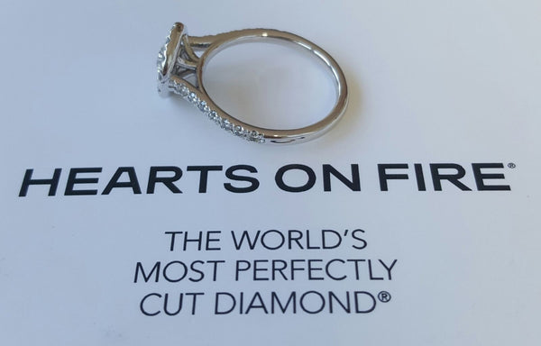 Hearts on Fire Limited Edition 0.95tcw Diamond Halo Engagement Ring 18ct Gold