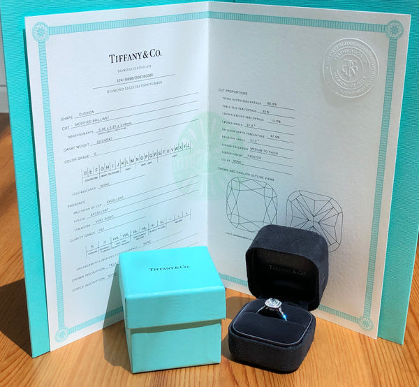 Tiffany & Co. 1.31tcw G/VS1 Diamond Soleste Engagement Ring Cert/Val/Rcpt/Boxes