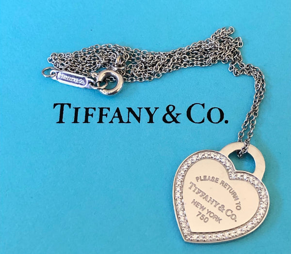 Tiffany & Co. Diamond and 18ct White Gold 'Return To Tiffany' Pendant Necklace
