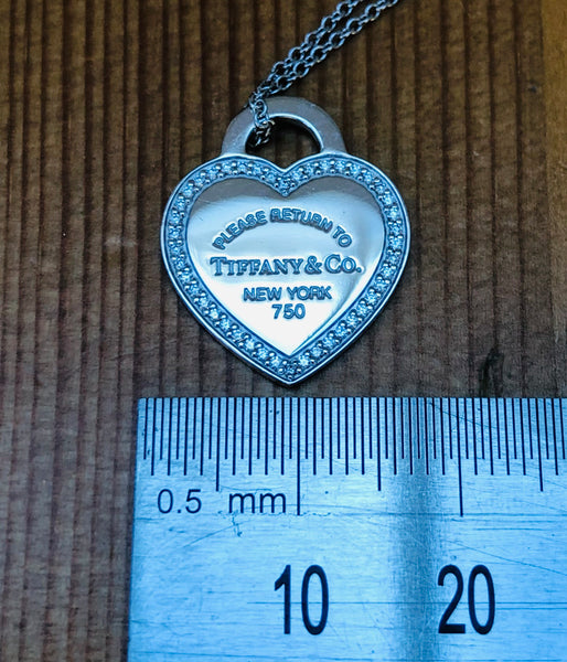 Tiffany & Co. Diamond and 18ct White Gold 'Return To Tiffany' Pendant Necklace