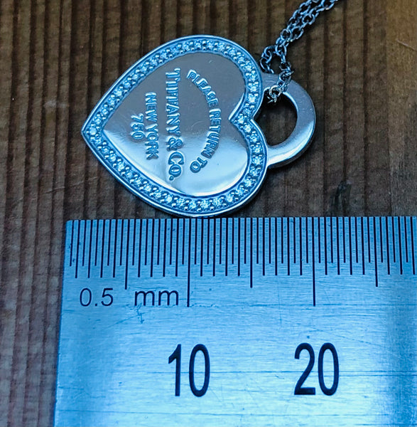 Tiffany & Co. Diamond and 18ct White Gold 'Return To Tiffany' Pendant Necklace