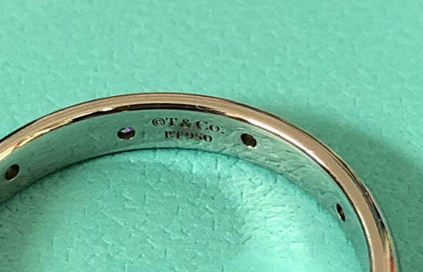 Tiffany & Co. 3mm Diamond/Platinum Etoile Full Eternity Anni Band Ring Sz 7.25