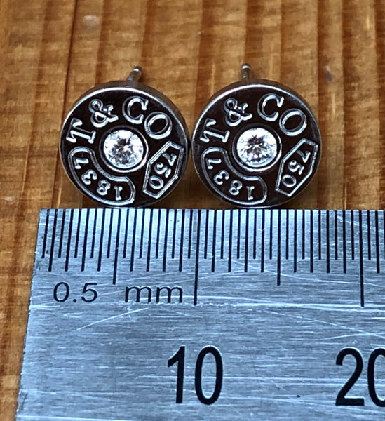 Tiffany & Co. Diamond and 18ct White Gold 1837 Stud Earrings