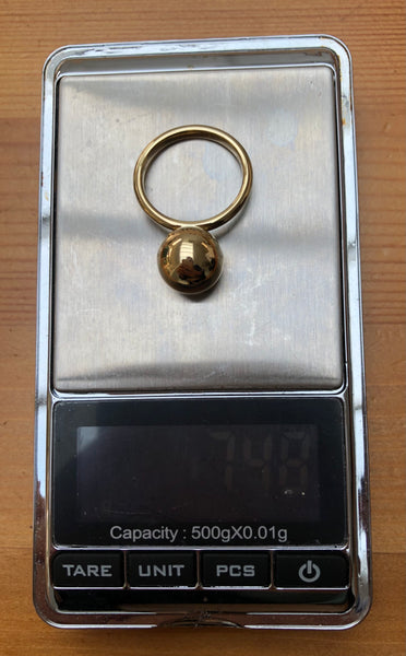 Tiffany & Co. Large 12mm Solid 18ct Yellow Gold Hardwear Ball Ring with Box 7.48gms