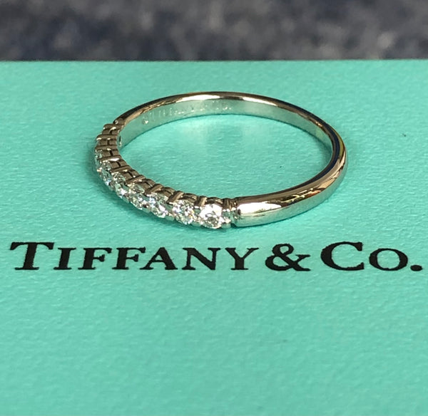 Tiffany & Co. 0.27tcw Diamond Embrace 2.2mm Half Eternity Band PT950 RRP $6750